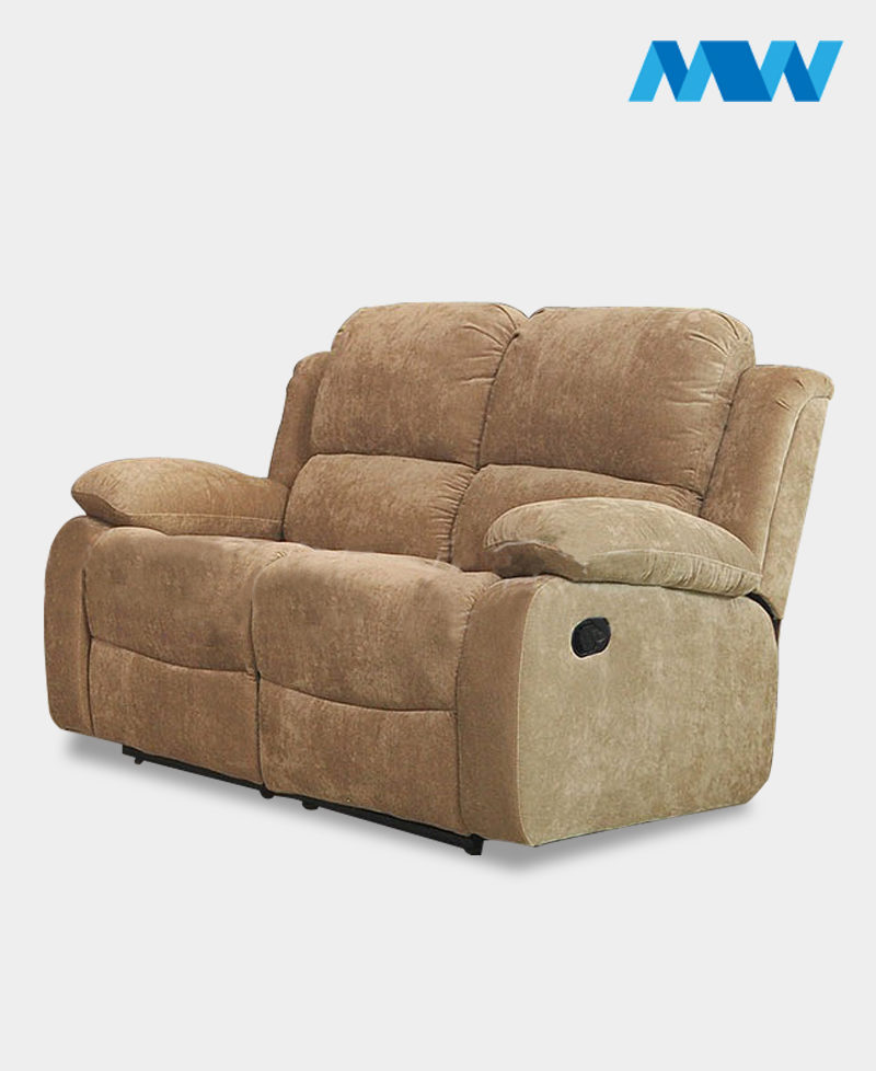 Valencia 2 Seater Leather Recliner Sofa cream