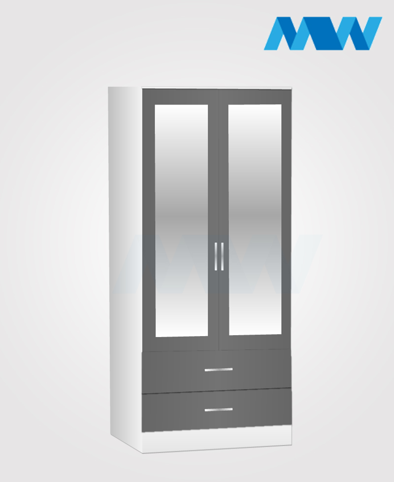2 Door Mirrored Wardrobe With 2 Drawers The Magic Woods